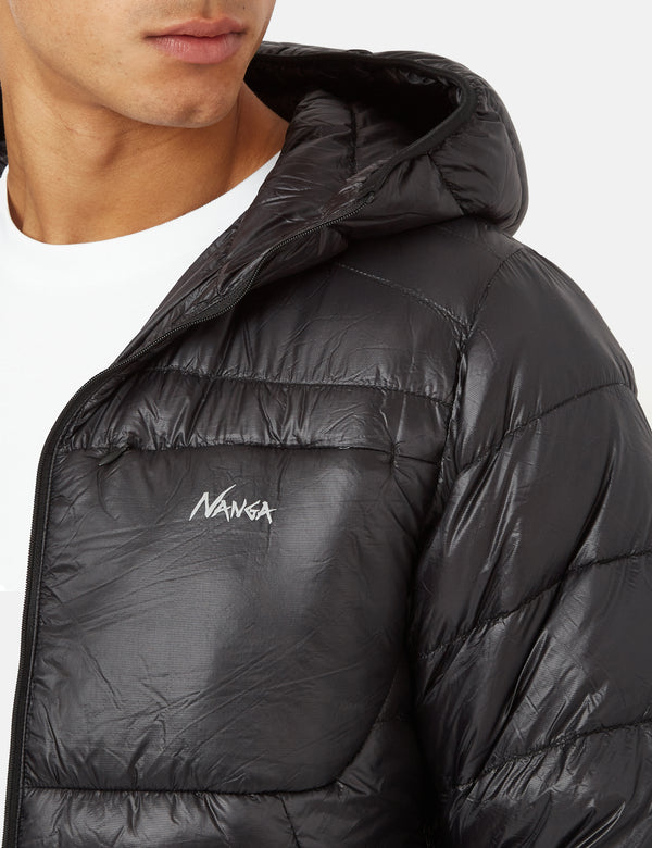 Nanga Minimarythm Down Zip Hoodie - Black/Black