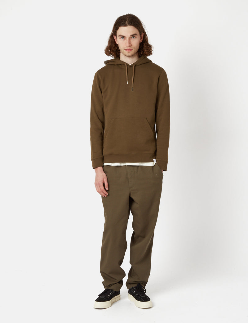 Sweat à Capuche Norse Projects Vagn Classic - Vert Olive Foncé