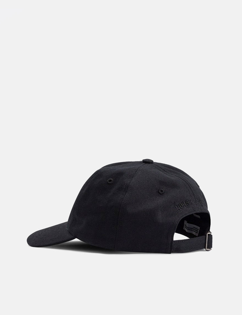 Casquette En Sergé Avec Logo En Point De Chaîne Norse Projects - Noir