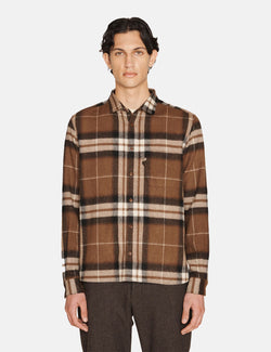 YMC Curtis Shirt (Wool Check) - Brown