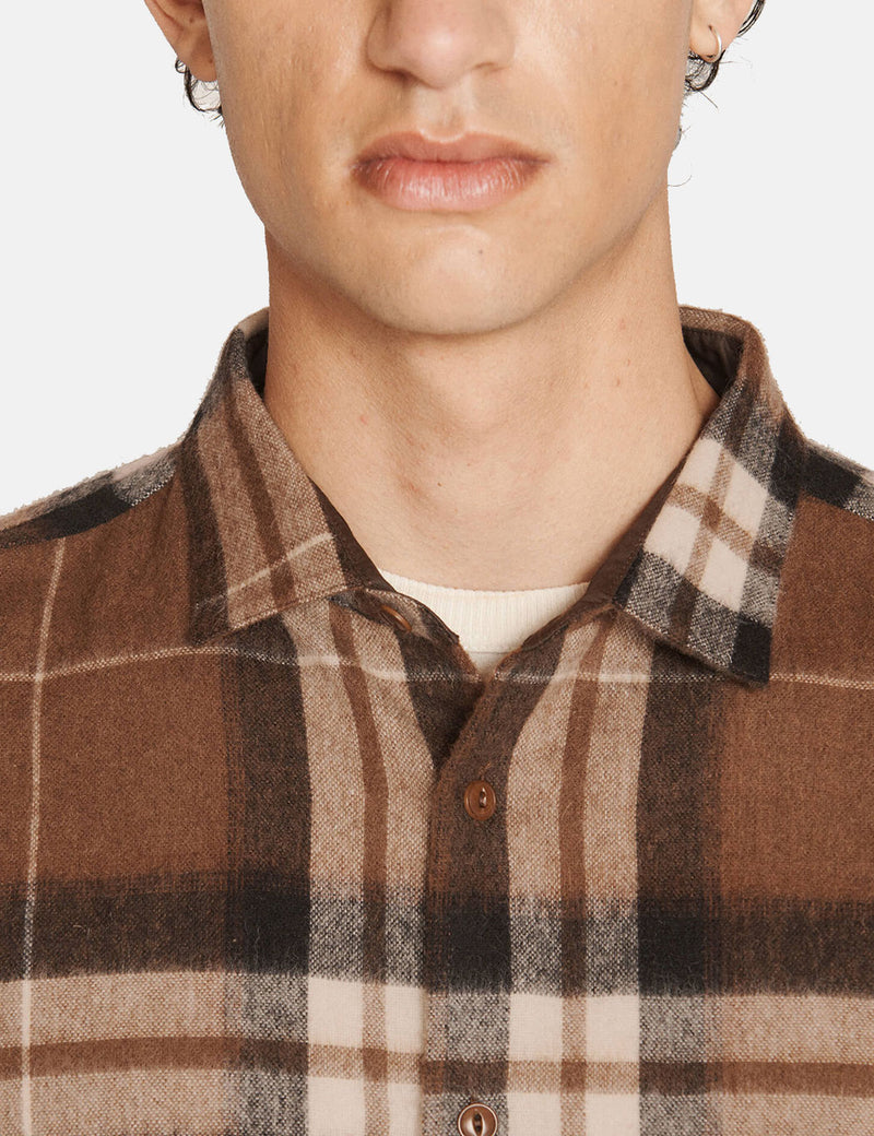 YMC Curtis Shirt (Wool Check) - Brown