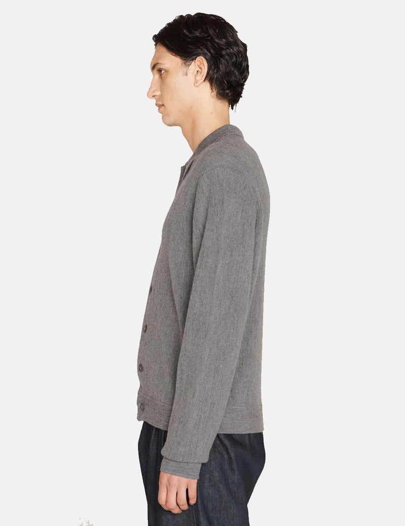 YMC Rat Pack Shirt (Merino Knit) - Grey Marl I Article.