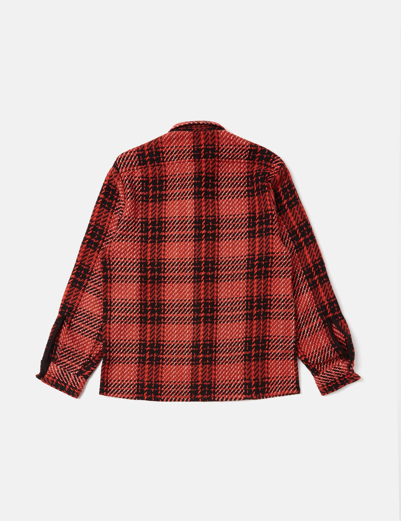 Wax London Whiting Overshirt (Foxham) - Red