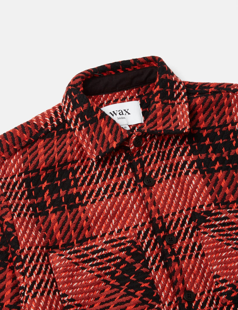 Wax London Whiting Overshirt (Foxham) - Red