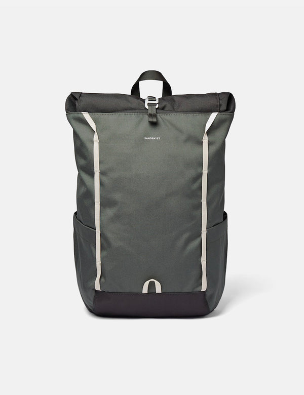 Sandqvist Arvid Rolltop-Rucksack (recyceltes Poly) – Militärolivgrün