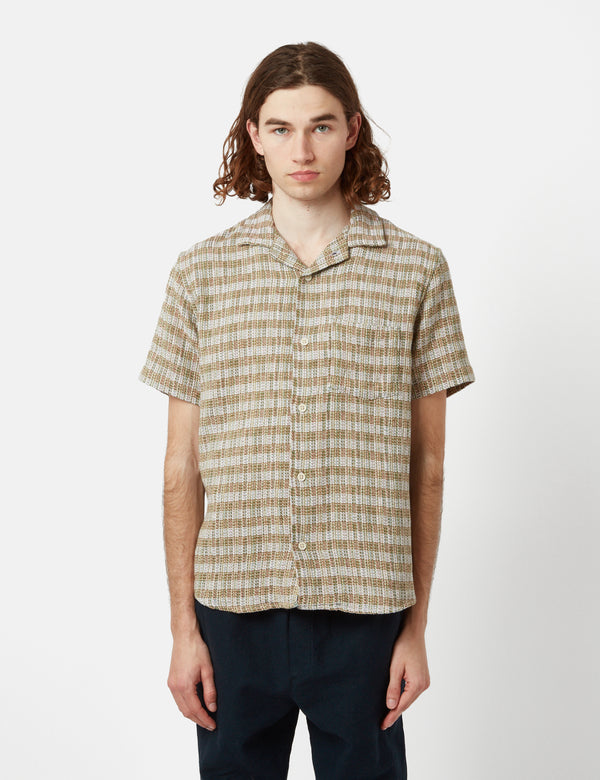 Corridor Rainbow Stripe Short Sleeve Shirt - Dusk Grey