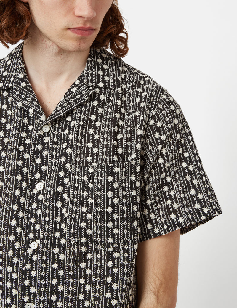 Portuguese Flannel Piros Short Sleeve Shirt - Black