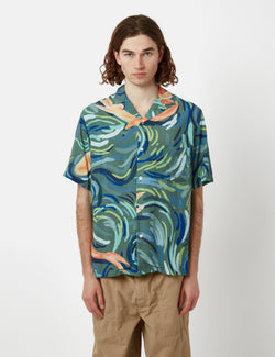 Portuguese Flannel Sea Weed Short Sleeve Shirt - Green