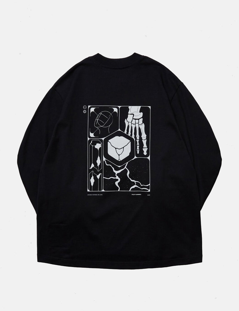 GOOPiMADE Archeology Graphic Long Sleeve T-Shirt - Black