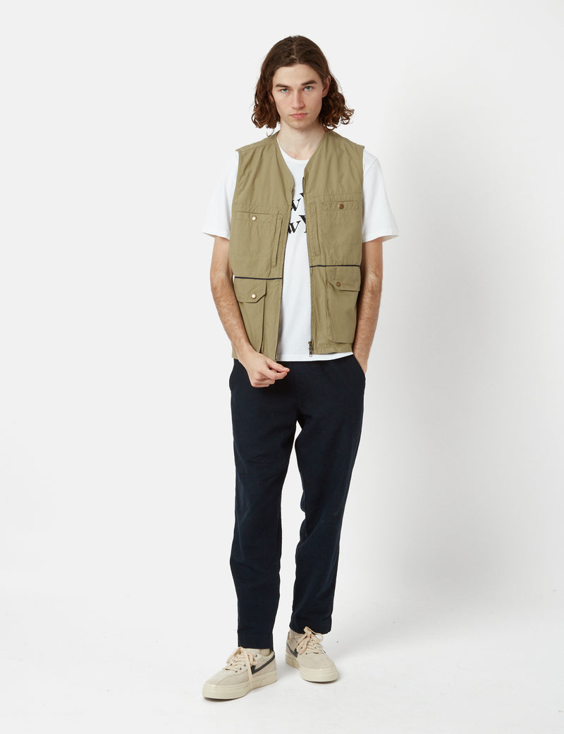 Corridor Poplin Utility Vest - Olive Green