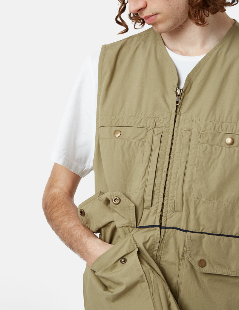 Corridor Poplin Utility Vest - Olive Green